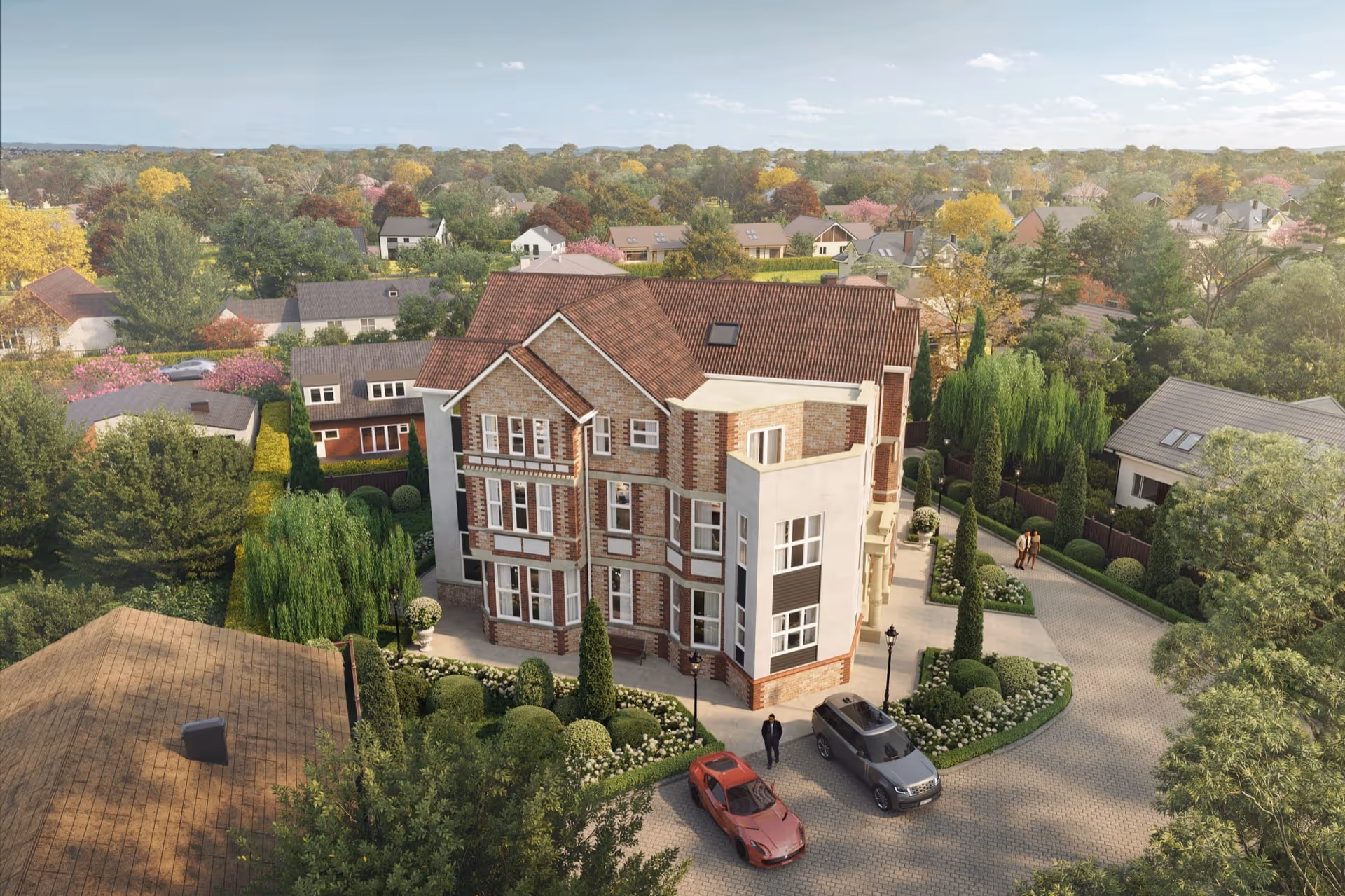 Sandwarren property, 21 Victoria Road, Formby. Aerial view.